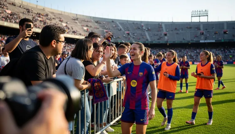 FC Barcelona leads Liga F as winter champions. They have 39 points after 14 matches.