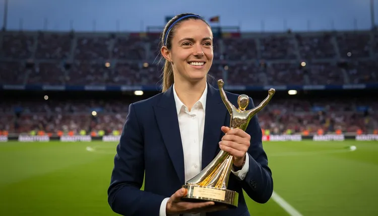Aitana Bonmatí has won the Ballon d'Or for the third time in a row. Her teamwork and smart play helped her earn this award.