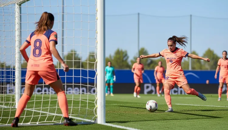 FC Barcelona beat Alhama CF ElPozo 2-0 in Liga F. Kika Nazareth and Graham Hansen scored the goals.