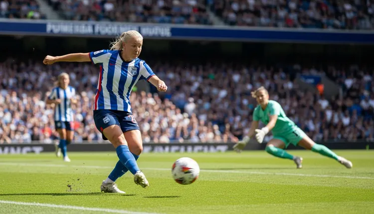 FC Bayern's women's team beat SC Freiburg 4-1. Pernille Harder scored her 100th Bundesliga goal.