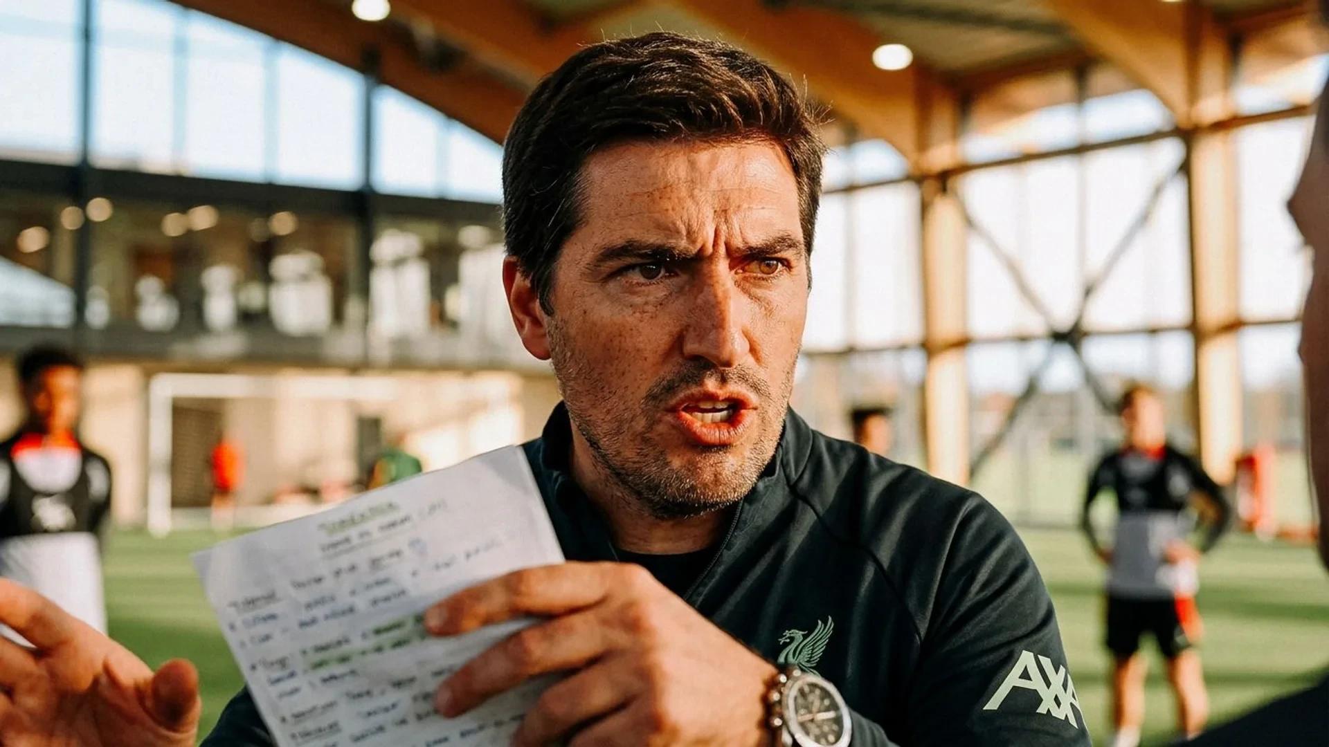 Close-up of Andoni Iraola with an intense expression.