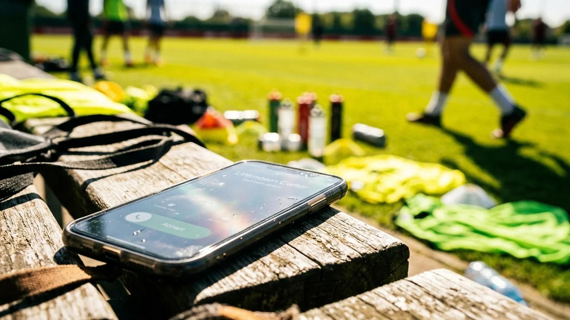 A close-up of a phone resting in sunlight, indicating urgent transfer communications.