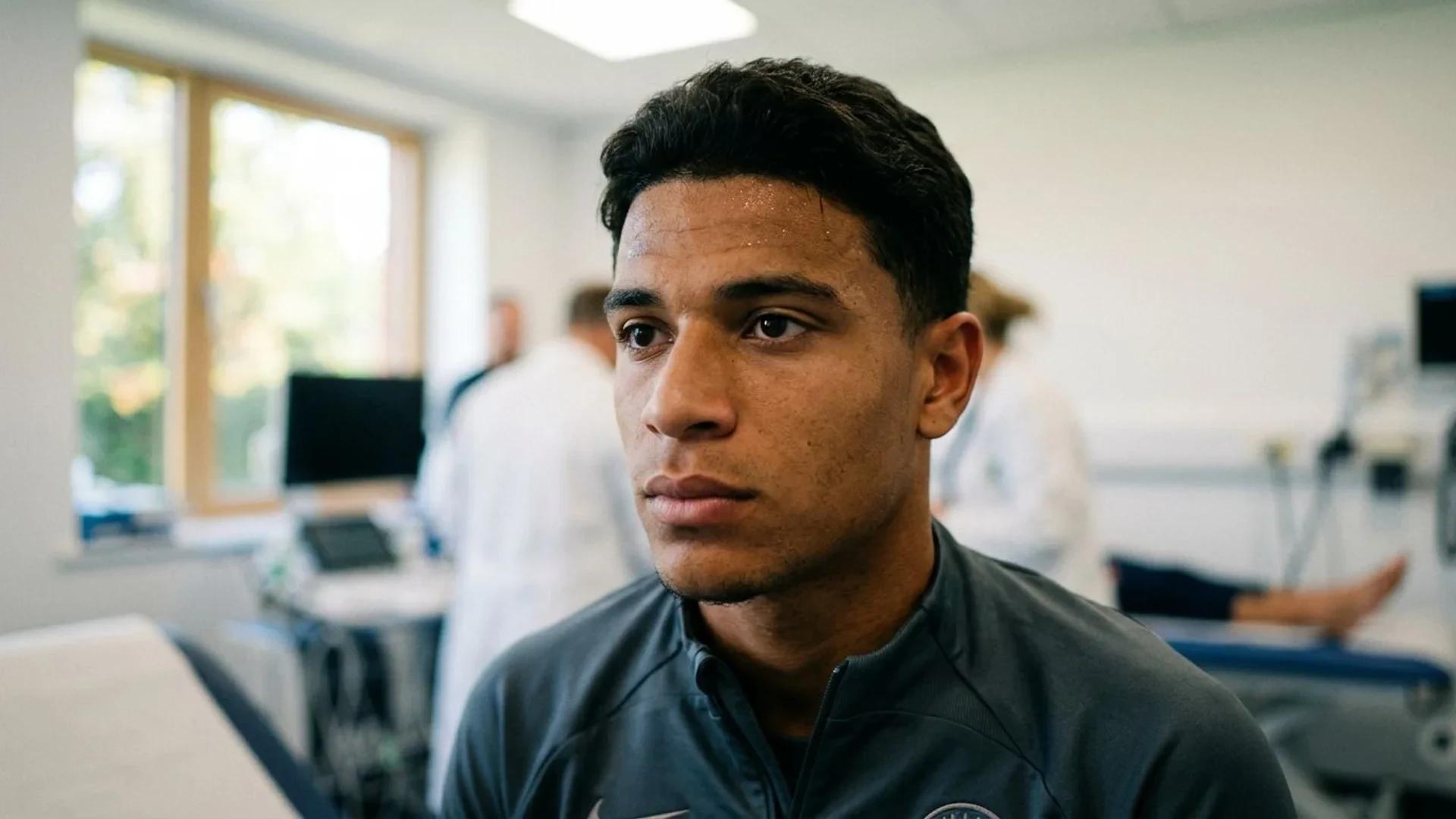 Nærbilde av Joao Gomes under en medisinsk undersøkelse.