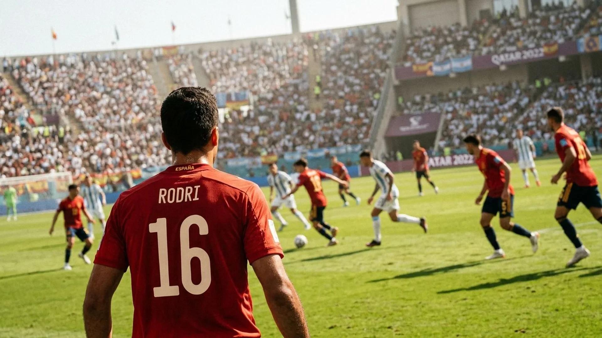 An over-the-shoulder view of a focused football player in a sunny stadium.