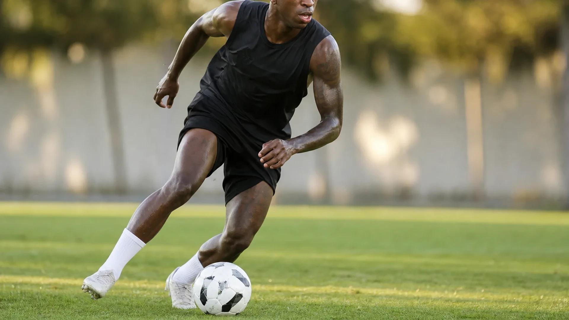 Vinicius Jr demonstrating his skills during a training session.