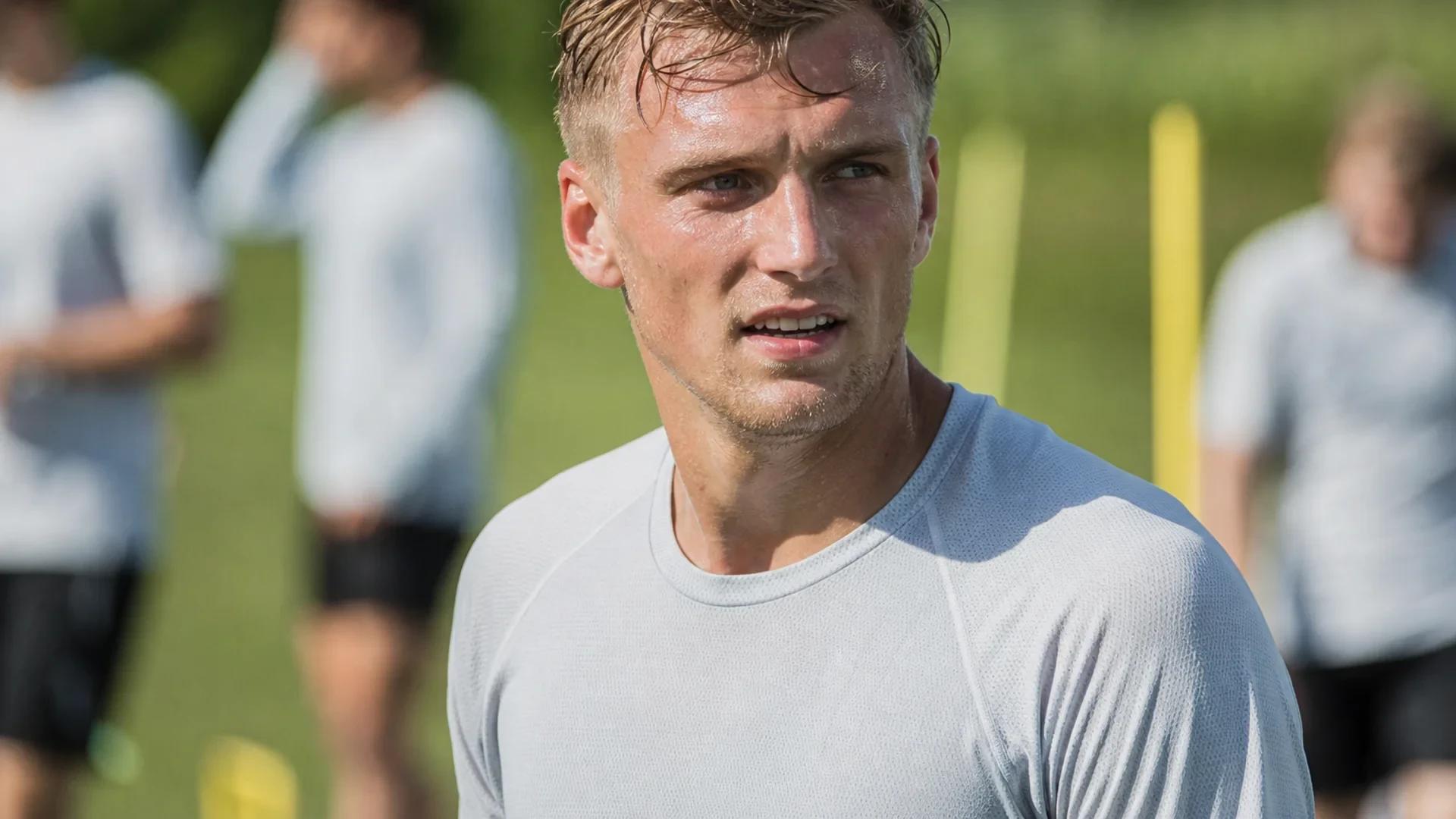 Kasper Høgh during a training session, reflecting on his recent transfer.
