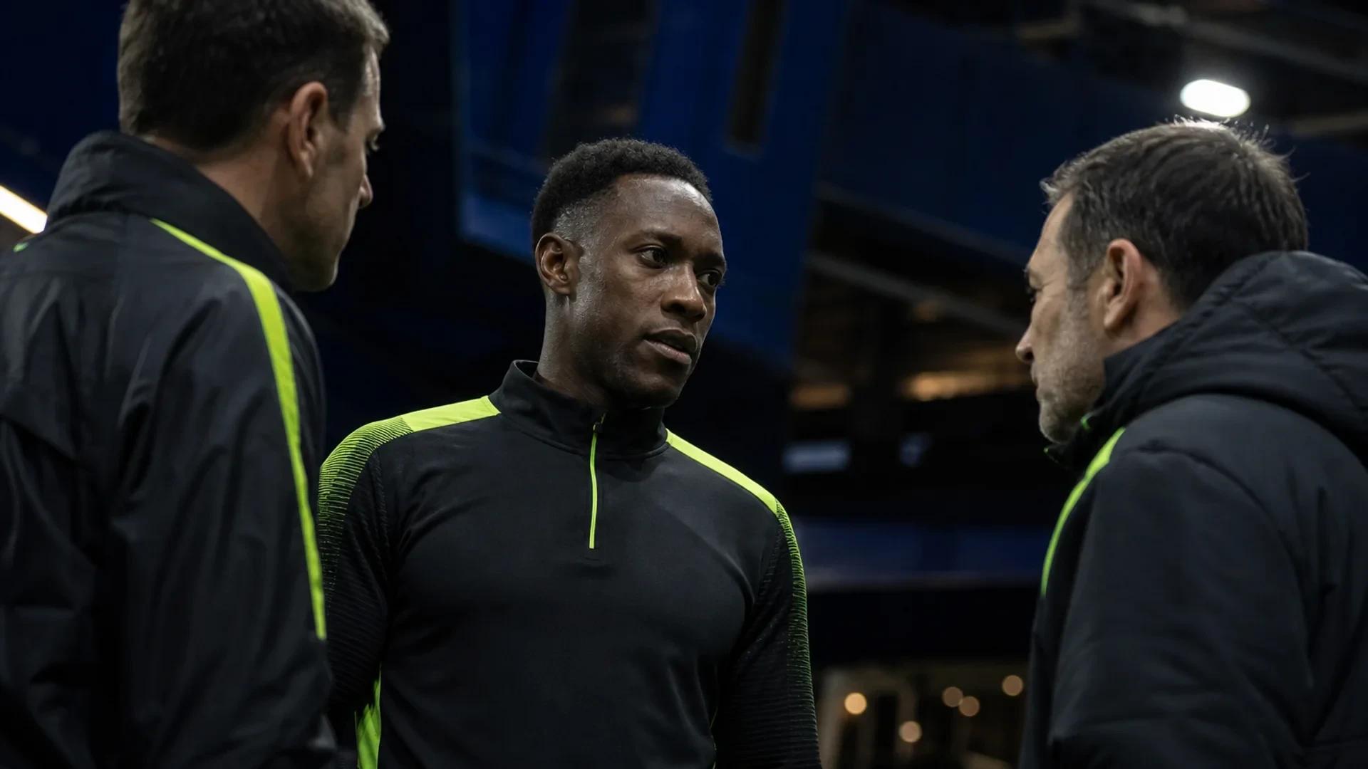 Danny Welbeck preparing for a medical check-up at Stamford Bridge.