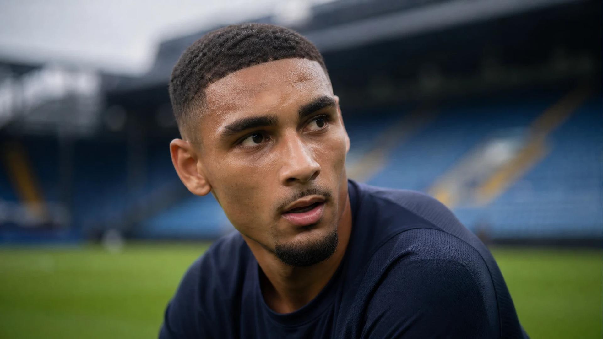 Maxence Lacroix intensely focused during training at Chelsea.