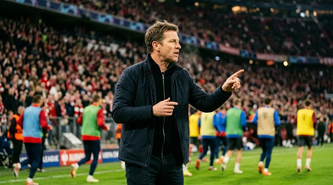Eirik Horneland gives instructions on the sidelines of a sports match.