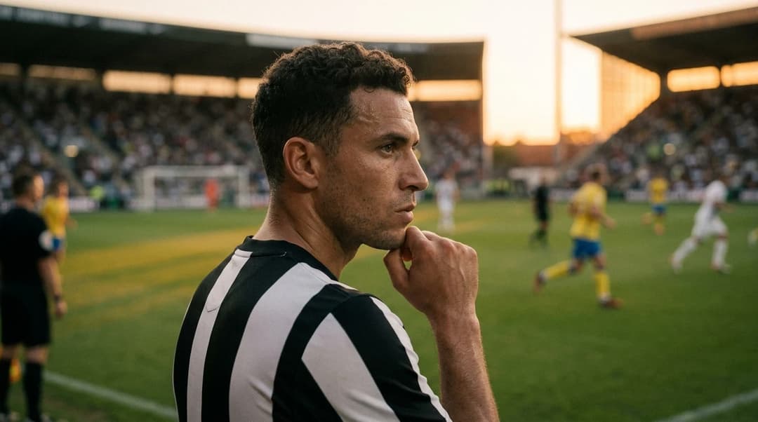 Bruno Guimaraes is captured in action on the football pitch during a critical moment.