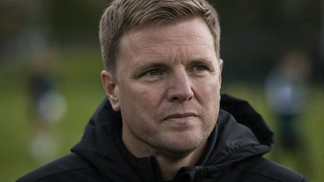 Eddie Howe in an intense moment of contemplation during training.