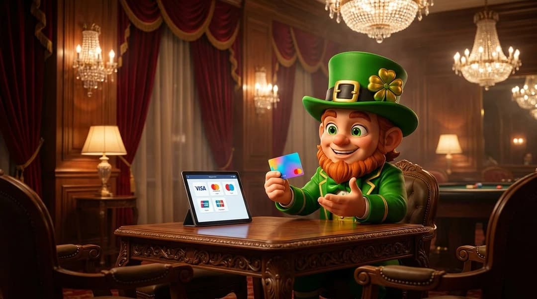 A NordicSpins mascot engaged with a prepaid card in a luxurious casino setting.