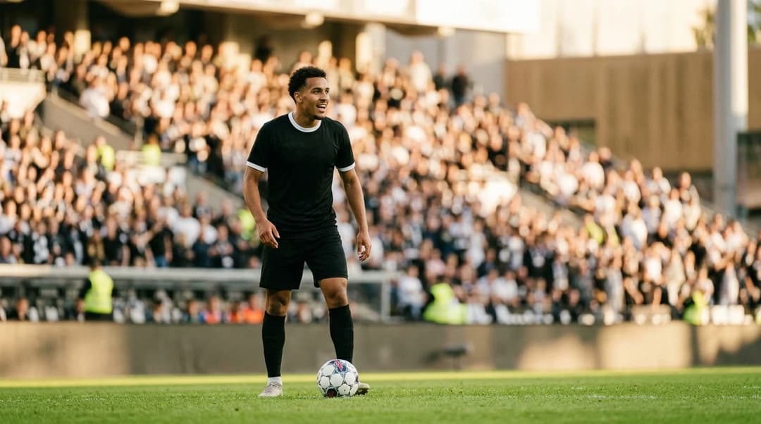 Amin Chiakha, the football player, prepares for a match at Lerkendal Stadium.