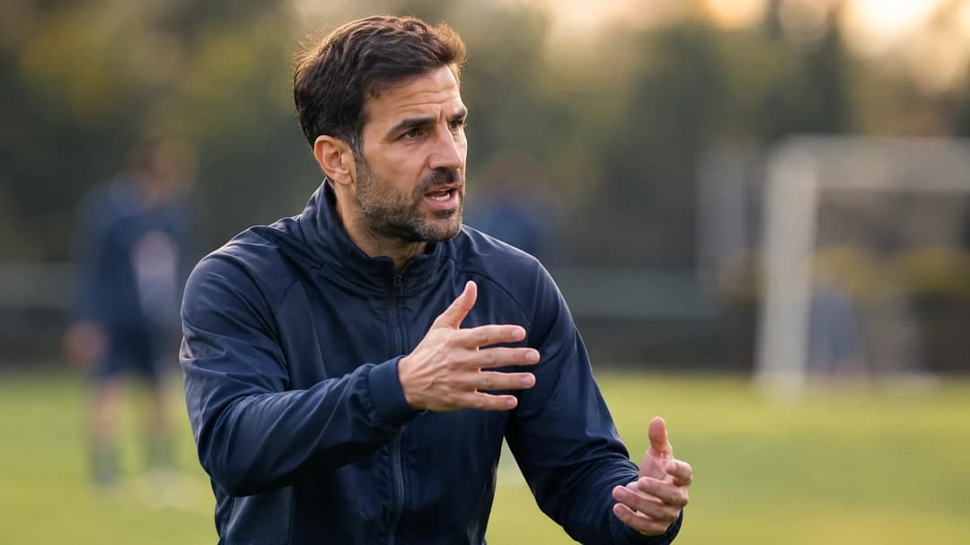 Cesc Fabregas coaching during a training session.