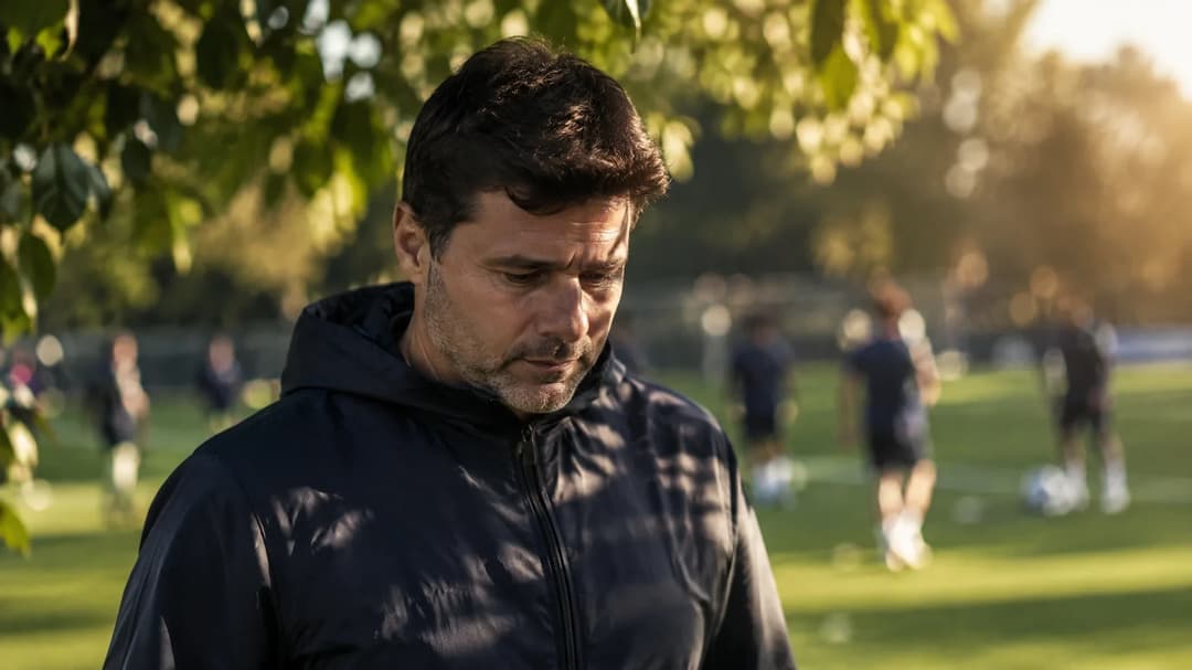 Mauricio Pochettino reflecting quietly during a training session.