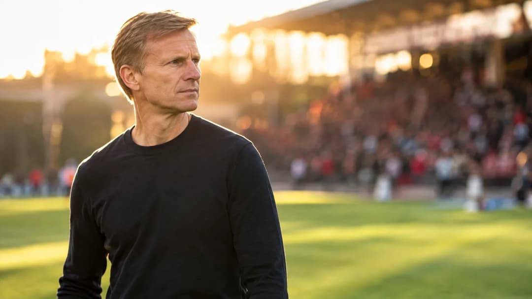 Jesse Marsch standing on a football pitch with a focused expression during a match.