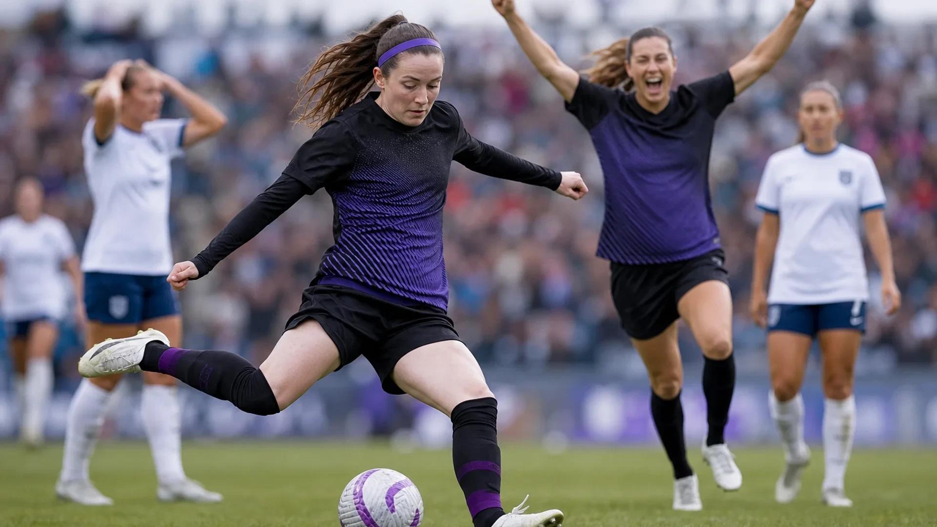 Gotham FC players celebrate their comeback during a match against Seattle Reign.