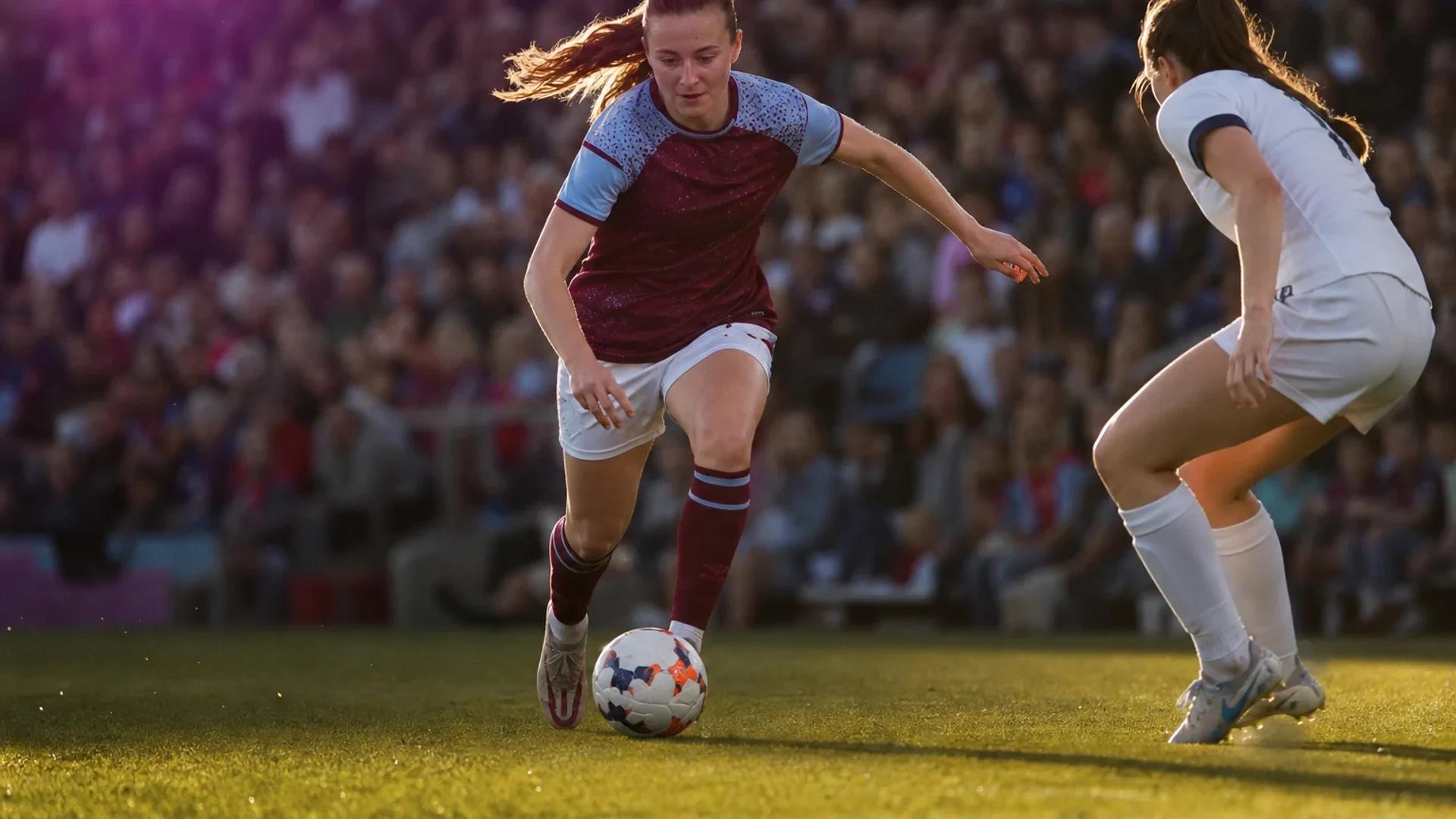 Oona Siren dribbling the ball on the pitch during a match.