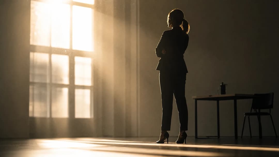 A female football agent's silhouette stands in a brightly lit room, contemplating the implications of recent regulatory changes.