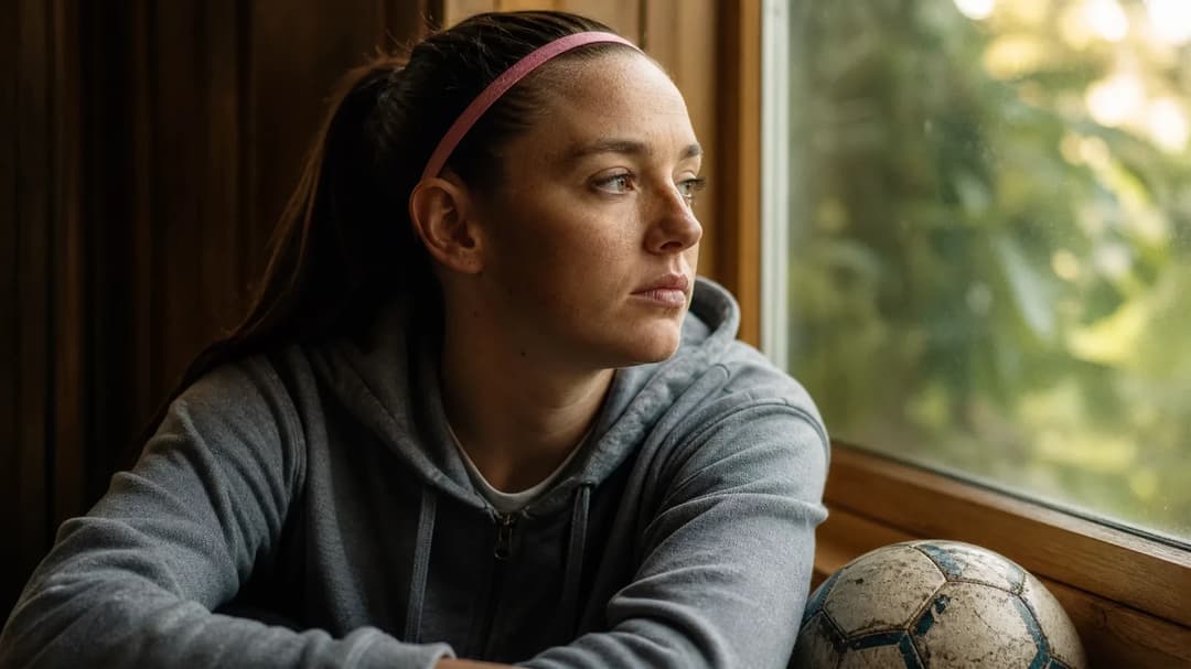 A close-up of Sam Tierney in a hoodie gazing thoughtfully out of a window.