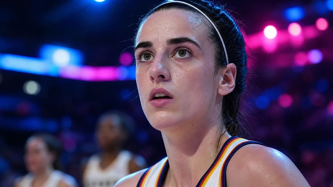 Close-up of a determined female athlete preparing for a basketball game.