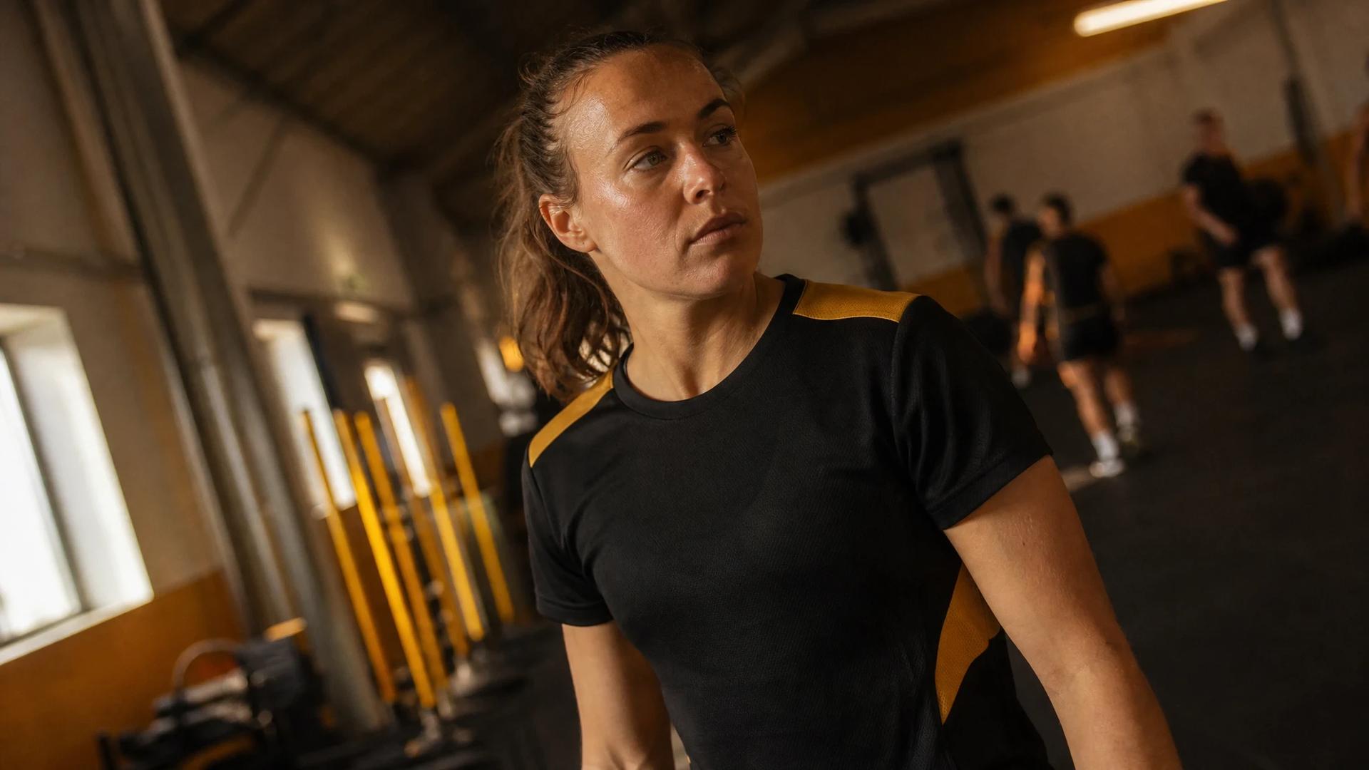 Tara O'Hanlon in a training facility, preparing for a session with Wolverhampton Wanderers.