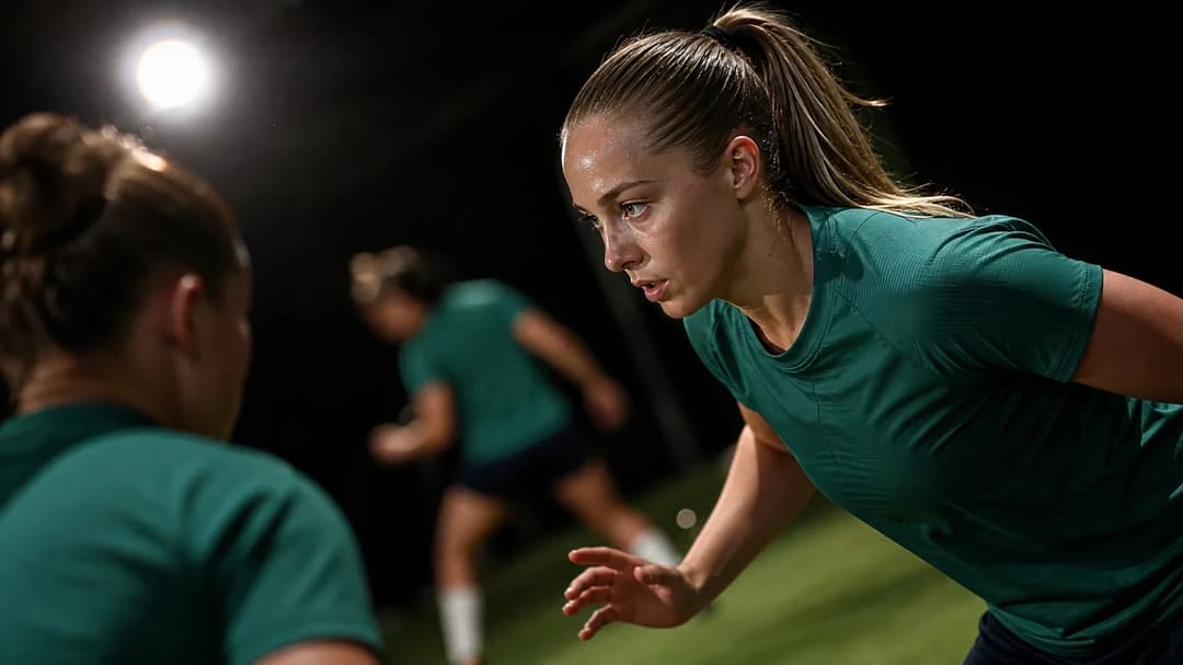 A tense training moment featuring Olivia Smith preparing for a match.