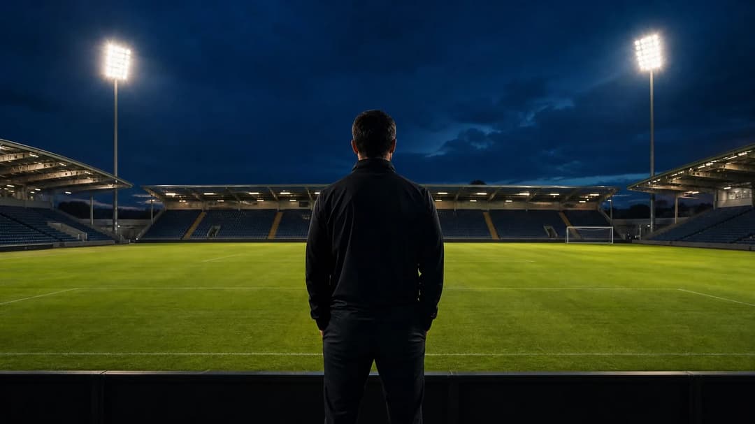 Eder Maestre stands thoughtfully at the Copperjax Community Stadium, reflecting on the upcoming match.
