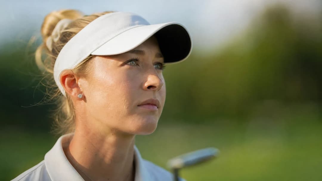 Nelly Korda reflecting quietly on the golf course.