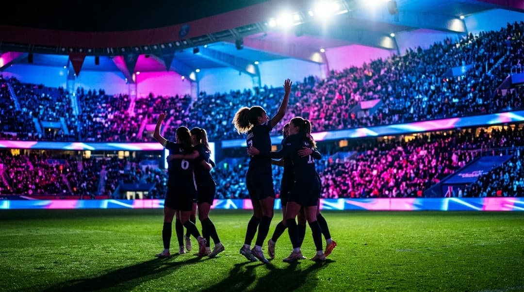 Celebrating Paris Saint-Germain players after a match.