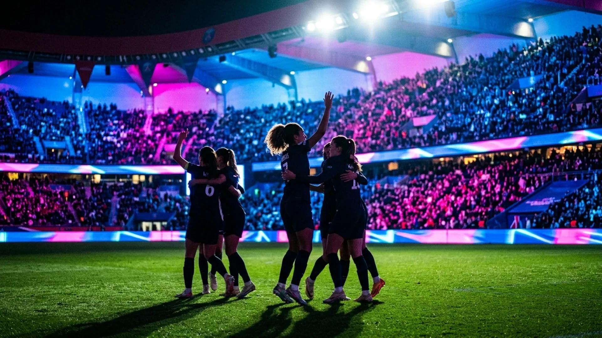 Celebrating Paris Saint-Germain players after a match.