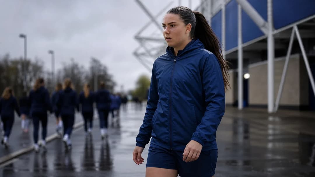 Emilia Pelgander walks towards The King Power Stadium, immersed in thoughts of her new contract.